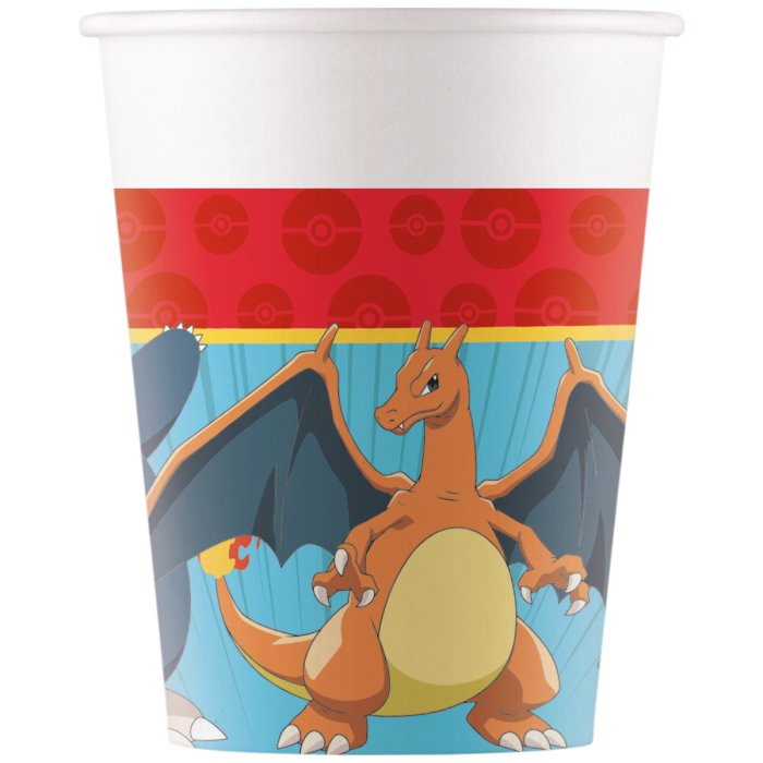 Pokemon papieren bekers 8 stk - 200 ml