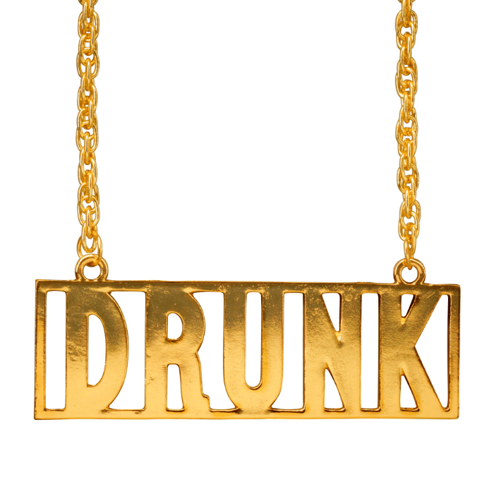 DRUNK gouden ketting - 65 cm
