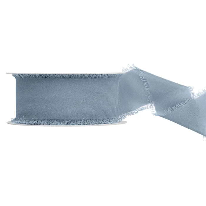 Misty blauwe chiffon lint 40 mm x 10 m 