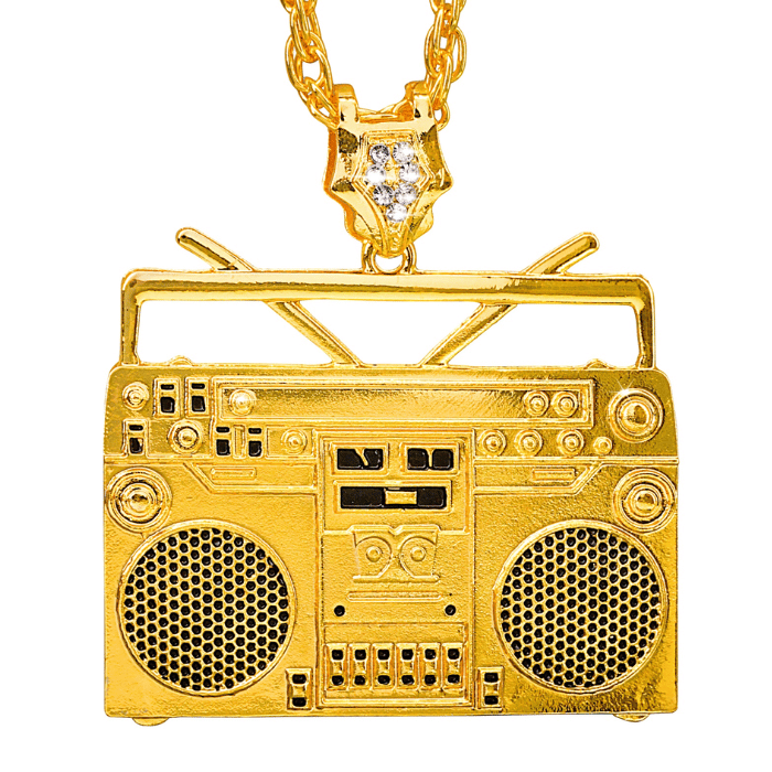Ghettoblaster gouden ketting - 75 cm