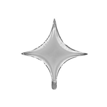 Sterrenvormige folieballon zilver 45 cm