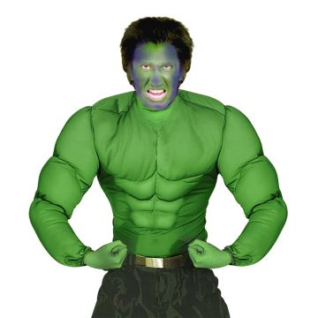 Groen muscle shirt met gepolsterde spieren