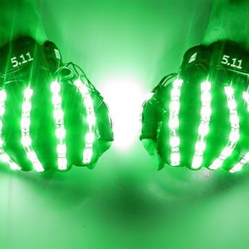 Leuke handschoenen met LED in groen 