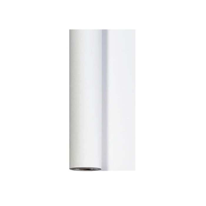 Witte Tafelloper deluxe stofachtig materiaal 1,2 x 25 meter 