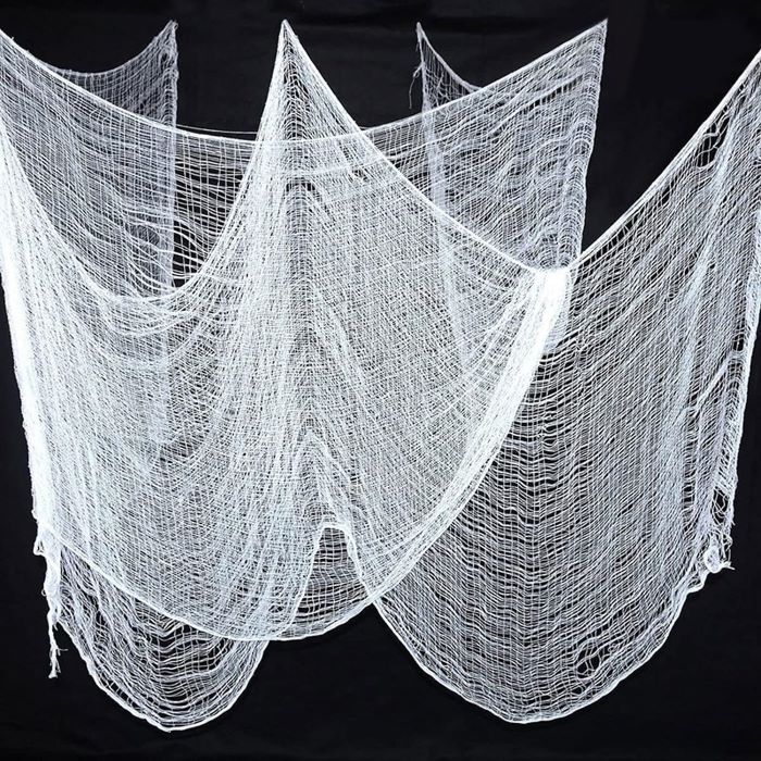 Witte net spinnenweb decoratie - 2x5 m