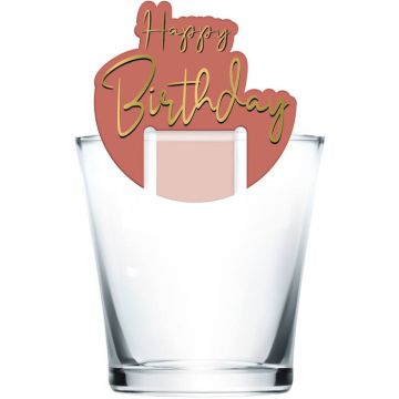 "Happy Birthday" Drinksmarkeerders Golden Dusk 6x