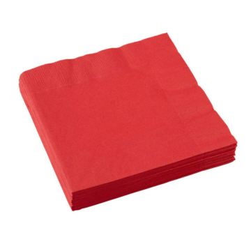 Rode servetten 20x - 33x33 cm