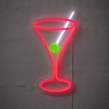 Cocktail neon LED bord - 36x21 cm