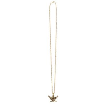 Gouden ketting met piratendoodskop