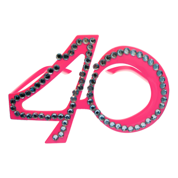 40 jaar roze brillen met diamanten 
