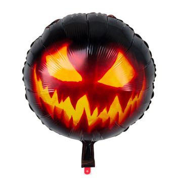Griezelige halloween pompoen folieballon - Ø45 cm
