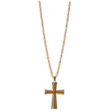 Gedetailleerde gouden kruis ketting
