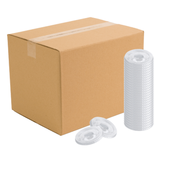 Plat deksel voor plastic bekers 1000x - 0,3-0,5l