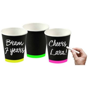 Schrijfbare Papieren Bekers 6x - 250 ml