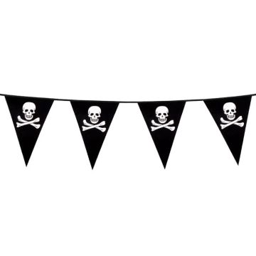 Piraten vlagguirlande met doodskoppen - 6 m