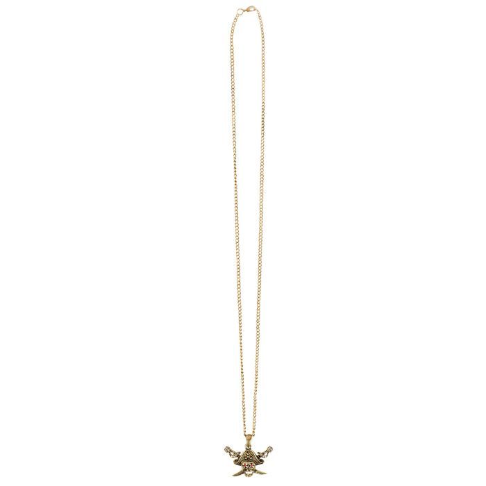 Gouden ketting met piratendoodskop