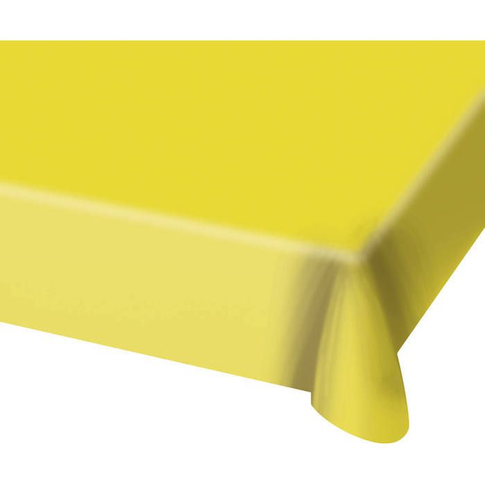 Geel plastic tafelkleed - 130x180 cm