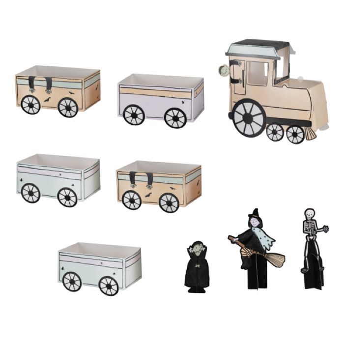 Gezellige halloween papier spooktrein tafelversiering - 9 delen