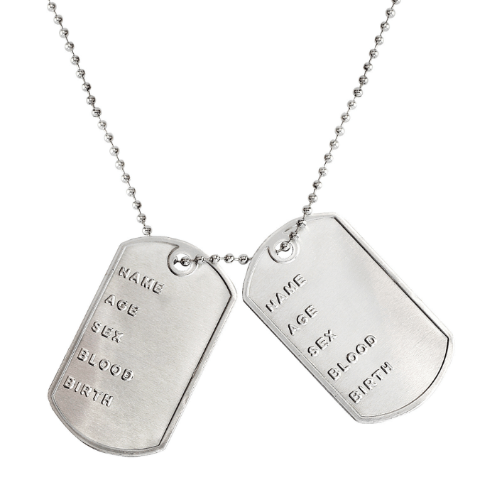 Dogtag militaire ketting