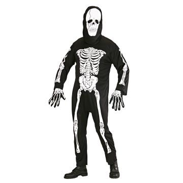 Skeletkostuum met jumpsuit en masker