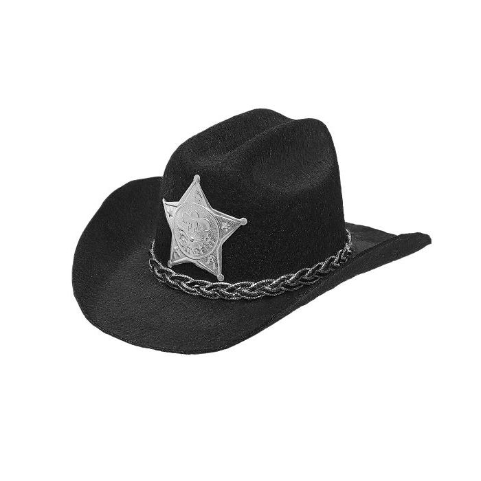 Zwarte mini sheriff cowboyhoed - onesize