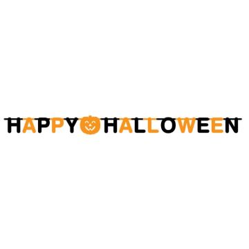 Halloween letterslinger in zwart en oranje - 2 m