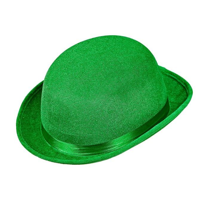 Groene St. Patricks Day bowler hat met lint