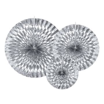Zilveren Rozetten x3 - 40, 32, 23 cm