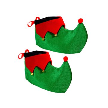 Groene elfen schoenen met bellen