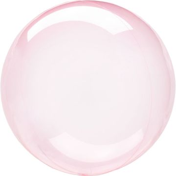 Roze transparante folie ballon - Ø45-55 cm