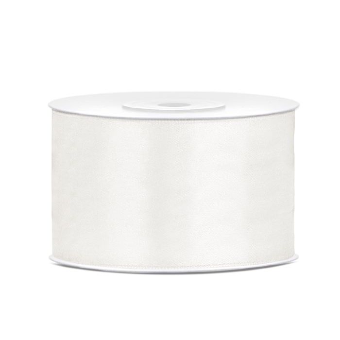 Licht crèmekleurig satijnen lint - 38 mm x 25 m