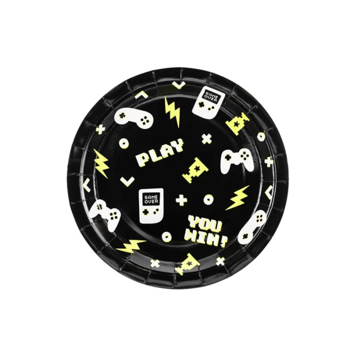 Papieren borden met gamepad motieven 6x - 23x23 cm