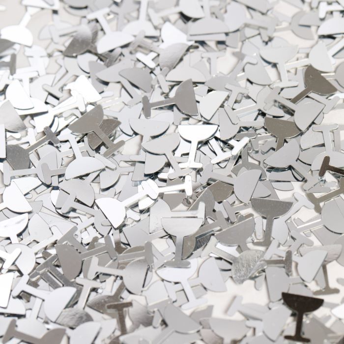 Zilveren champagneglas tafelconfetti - 14 g