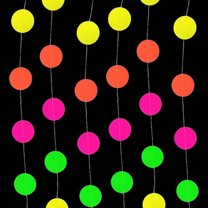 UV slinger cirkels multicolor - 4,5 meter