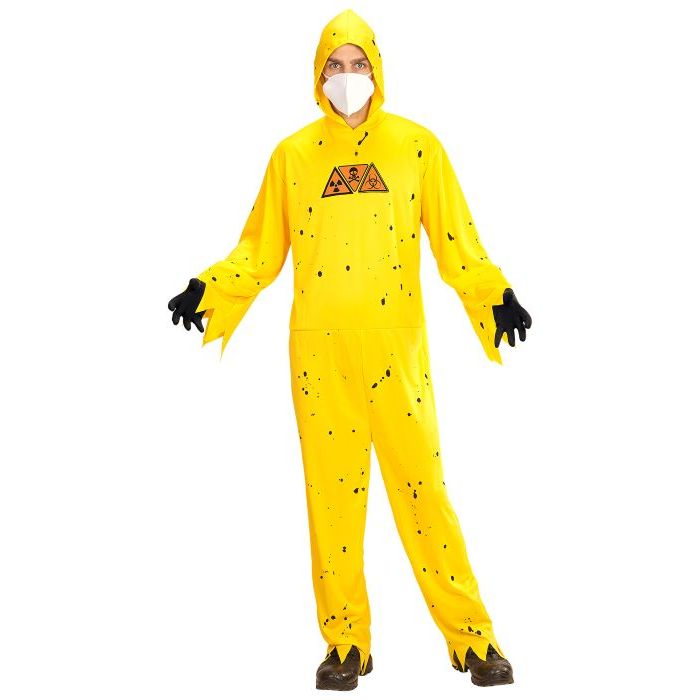 Gele biohazard halloween kostuum - 3 delen