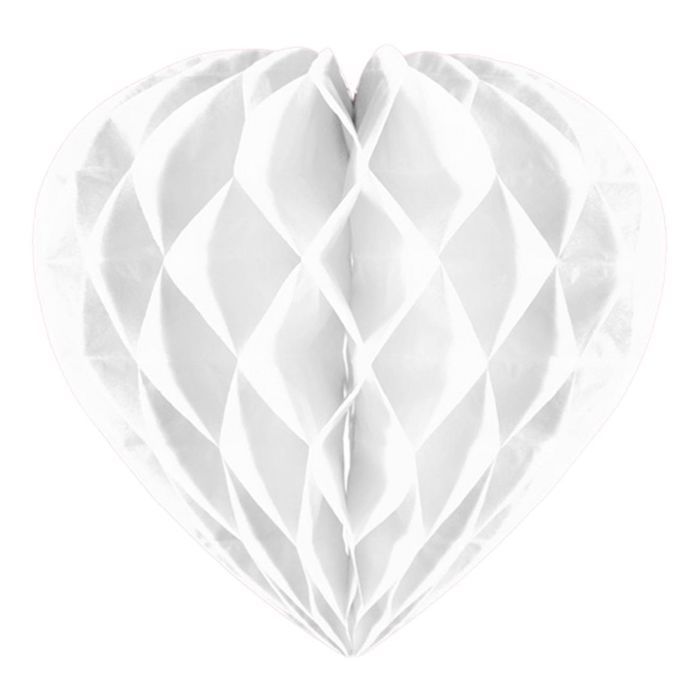 Honeycomb hart wit - 30 cm