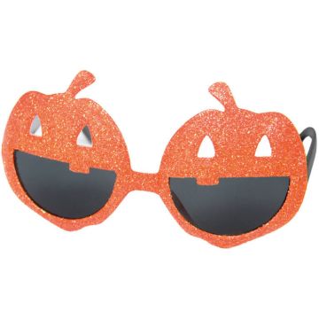 Pompoenbril met glitter - one size