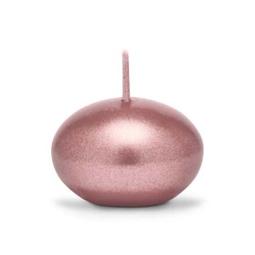 Drijvende kaarsen metallic roségoud 5x - 4 cm