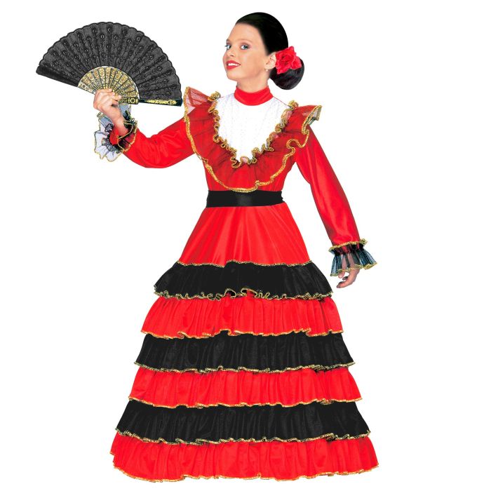 Flamencojurk met ingestikte hoepel voor meisjes