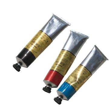 Schilderset met olieverf in zwart, rood en blauw - 170 ml