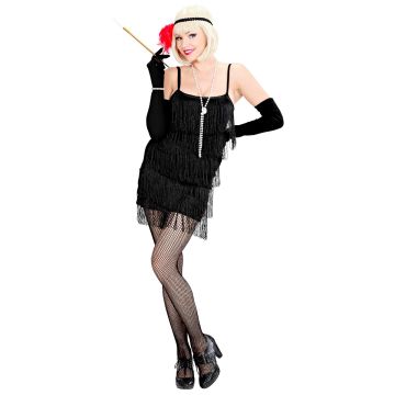 Zwarte flapperjurk met hoofdband