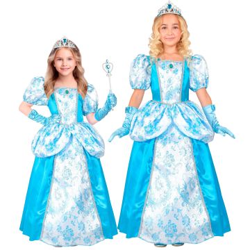 Meisjes prinsessenjurk in turquoise blauw