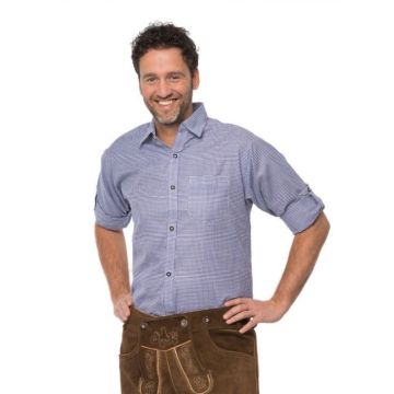 Oktoberfest tyroler shirt blauw voor mannen