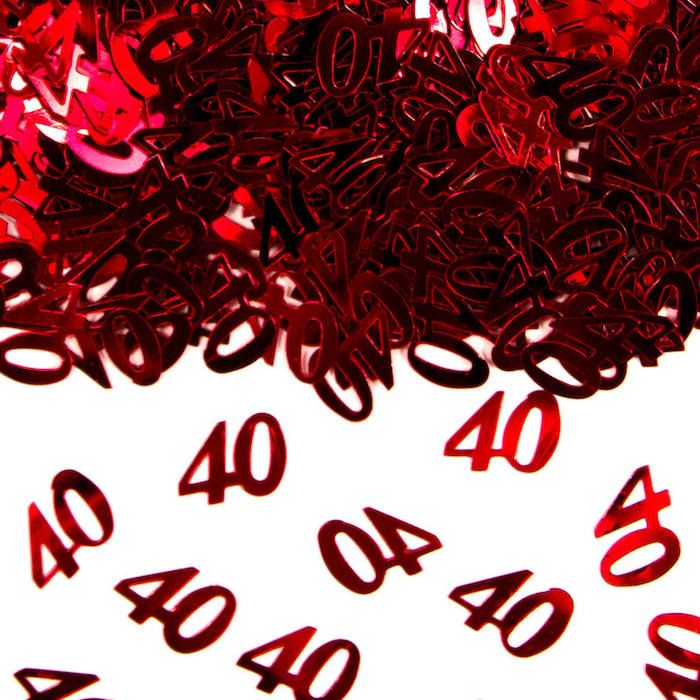 40 jaar Confetti Metallic Rood - 14g