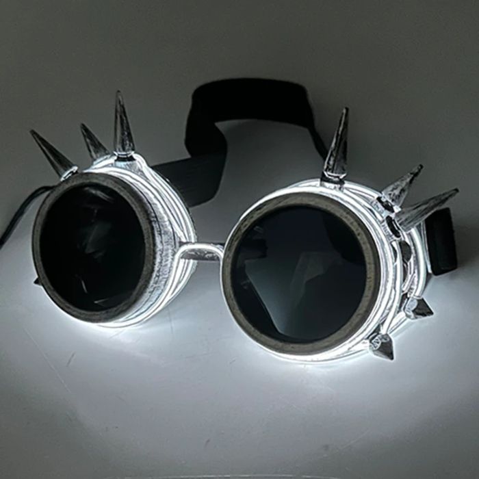 LED-bril met spikes wit