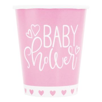 Babyshower papkrus roze meisje 8x
