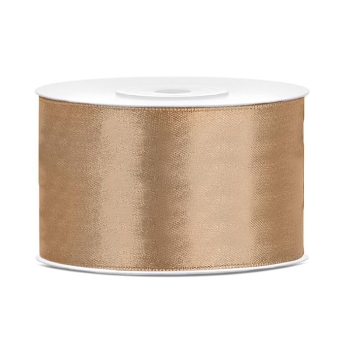 Lichtgouden satijnen lint - 38 mm x 25 m