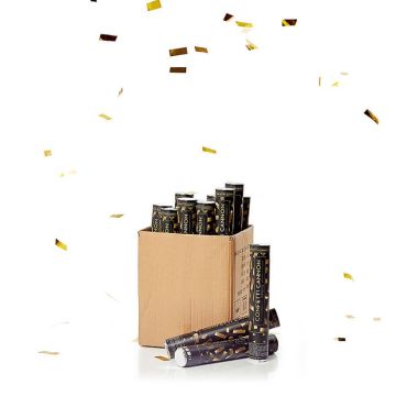 Gouden confettibuis waterdicht 40 cm PartyVikings 50x - Metallic Rechthoekig
