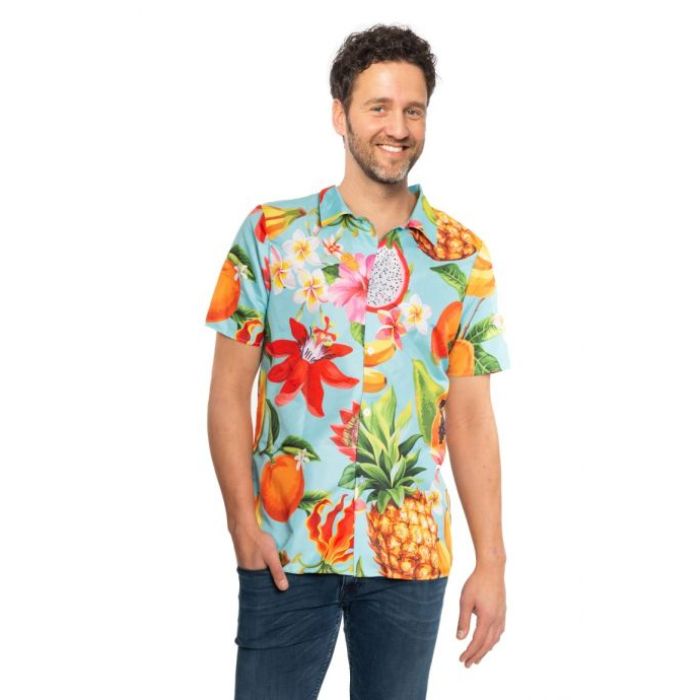 Hawaï overhemd met meerkleurige fruitmotieven