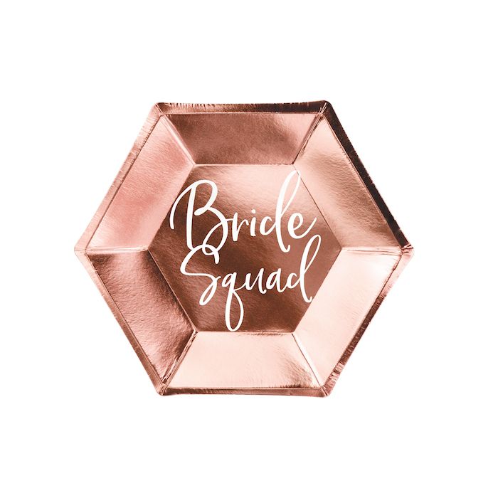 Rose Gold Bride Squad Papieren Borden 6x - 23 cm